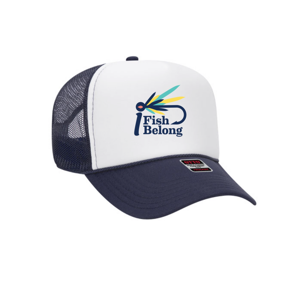 Foam - Navy/White Mesh Back Trucker with iFishiBelong Logo
