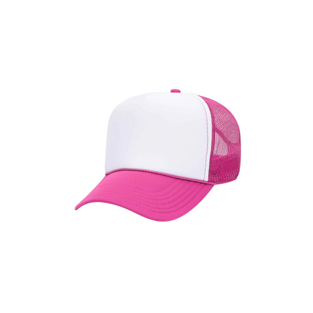 Foam - Pink and White Mesh Back Trucker Hat