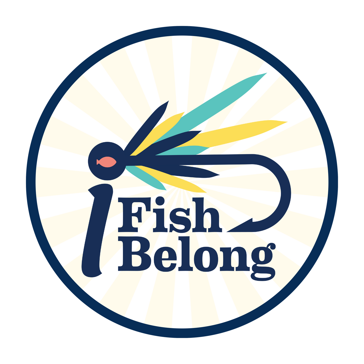 Blue/Khaki iFishiBelong Starburst Woven Patch Structured Mesh Trucker Hat