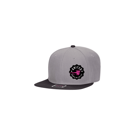 Flat Bill - Black/Gray Mid Profile UWOTF Pink Logo Structured Hat