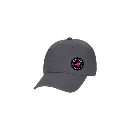 Charcoal Low Profile UWOTF Pink Logo Unstructured Dad Hat
