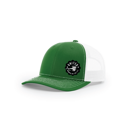Kelley Green/White Structured Mesh Trucker Hat