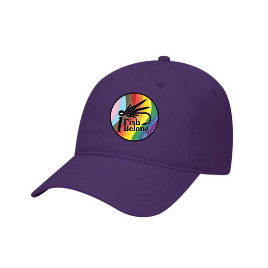 Purple Low Profile iFishiBelong Progressive Women Patch Unstructured Dad Hat