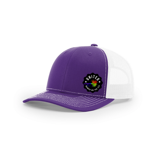Purple/White UWOTF Rainbow Logo Structured Mesh Trucker Hat