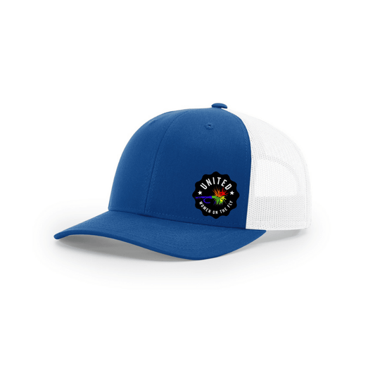 Blue Royal/White UWOTF Rainbow Logo Structured Mesh Trucker Hat